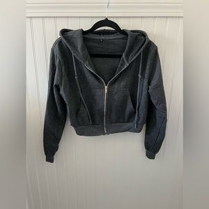 Crop zip up sweater